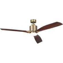 Kichler 300075NBR - 60" 3 Blade Indoor Ceiling Fan with Etched Cased Opal Glass in Natural Brass with Cherry Blades