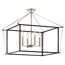 Kichler 52632PN - 4 - Light Semi Flush Mount in Polished Nickel and Black