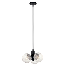 Kichler 52700BK - 3 - Light Convertible Pendant with Clear Crackled Glass in Black
