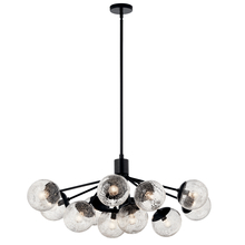 Kichler 52703BK - 12 - Light Linear Convertible Chandelier with Clear Crackled Glass in Black