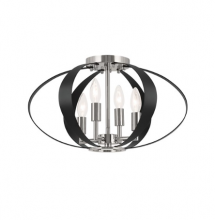 Kichler 52588PN - 4 - Light Oval Flush in Polished Nickel and Black
