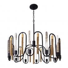 Varaluz 354P12MBAG - 12-Lt Pendant - Matte Black/Antique Gold