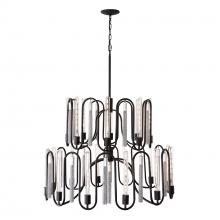 Varaluz 354P20MBCH - 20-Lt 2-Tier Chandelier - Matte Black/Painted Chrome