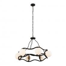 Varaluz 374C06CBFG - 6 - Light Chandelier - Carbon/French Gold
