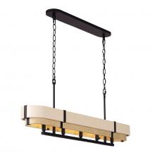 Varaluz 389N05MBHN - 5 - Light Linear Pendant - Matte Black/Honey/Medium Oak