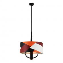Varaluz 501P03BLSB - 3 - Light Pendant - Black/Satin Brass/Patchwork