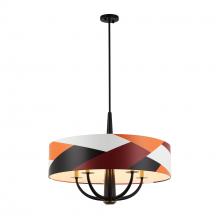 Varaluz 501P05BLSB - 5 - Light Pendant - Black/Satin Brass/Patchwork