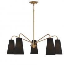 Savoy House 1-1786-5-322 - 5 - Light Chandelier in Warm Brass