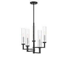 Savoy House 1-2135-5-67 - 5 - Light Adjustable Chandelier in Matte Black with Polished Chrome Accents