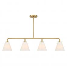 Savoy House 1-4014-4-322 - 4 - Light Linear Chandelier in Warm Brass