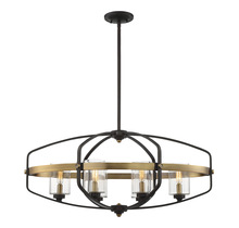 Savoy House 1-8042-6-79 - 6 - Light Linear Chandelier in English Bronze and Warm Brass