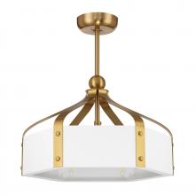 Savoy House 26-FD-7806-142 - 6 - Light 26" Fan D'Lier in White with Warm Brass Accents