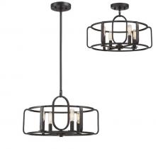 Savoy House 6-1182-4-13 - 4 - Light Convertible Semi-Flush or Pendant in English Bronze
