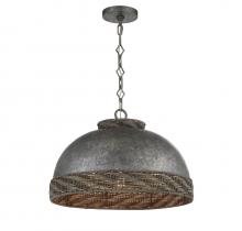 Savoy House 7-748-3-179 - Tripoli 3-Light Pendant in Mottled Zinc with Gray Rattan
