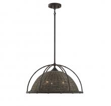 Savoy House 7-7777-3-181 - 3 - Light Pendant in Gunsmoke with Gray Rattan