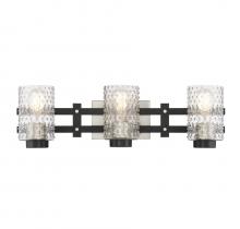 Savoy House 8-1909-3-66 - Colt 3-Light Bathroom Vanity Light in Matte Black with Satin Nickel