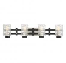 Savoy House 8-1909-4-66 - Colt 4-Light Bathroom Vanity Light in Matte Black with Satin Nickel
