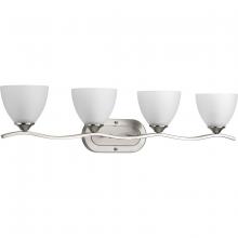 Progress Lighting P300098-009 - Laird Collection Four-Light Brushed Nickel Etched Glass Traditional Bath Vanity Light