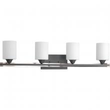Progress Lighting P300147-143 - Dart Collection Four-Light Graphite Etched Glass Modern Bath Vanity Light