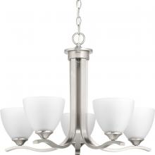 Progress Lighting P400063-009 - Laird Collection Five-Light Brushed Nickel Etched Glass Traditional Chandelier Light