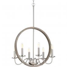 Progress Lighting P400081-009 - 6 - Light Chandelier in Brushed Nickel