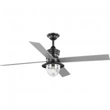 Progress Lighting P250075-171-WB - Gillen 56" 4-Blade LED Indoor/Outdoor Blistered Iron Vintage Electric Ceiling Fan with Light Kit