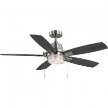 Progress Lighting P250095-009-WB - Freestone Collection 52 in. Five-Blade Brushed Nickel Transitional Ceiling Fan with LED lamped Light