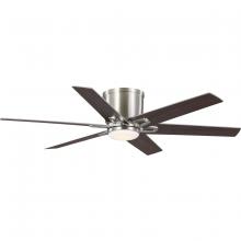 Progress Lighting P250099-009-30 - Bexar Collection 54 in. Six Blade Brushed Nickel Modern Farmhouse Ceiling Fan with Integrated LED Li
