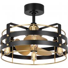 Progress Lighting P250120-31M-WB - Sewell Collection 24-in. Three-Blade Matte Black Modern Ceiling Fan