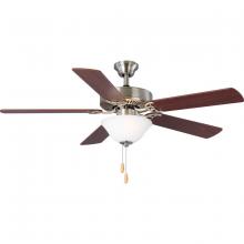 Progress Lighting P2599-09 - AirPro Collection 52" Five-Blade Ceiling fan with White Etched Light Kit