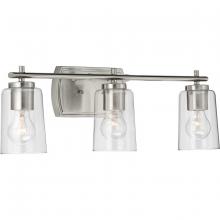 Progress Lighting P300156-009 - 3 - Light Brushed Nickel Clear Glass New Traditional Bath Vanity Light