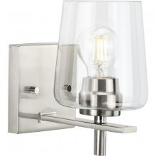Progress Lighting P300360-009 - Calais Collection One-Light New Traditional Brushed Nickel Clear Glass Bath Vanity Light