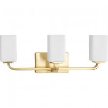 Progress Lighting P300370-012 - 3 - Light Vanity in Satin Brass Etched Opal Glass