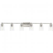 Progress Lighting P300372-009 - 6 - Light Bath Vanity Brushed Nickel Clear Glass
