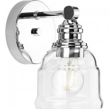 Progress Lighting P300373-015 - Ambrose Collection One-Light Farmhouse Polished Chrome Clear Glass Bath Vanity Light