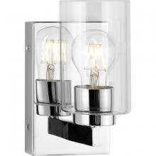 Progress Lighting P300386-015 - Goodwin Collection One-Light Polished Chrome Modern Vanity Light with Clear Glass