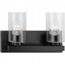 Progress Lighting P300387-31M - Goodwin Collection Two-Light Matte Black Modern Vanity Light with Clear Glass