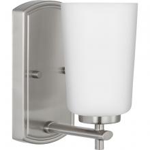 Progress Lighting P300465-009 - Adley Collection One-Light Brushed Nickel Etched Opal Glass New Traditional Bath Vanity Light