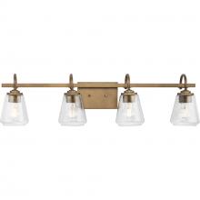 Progress Lighting P300475-196 - Martenne Collection Four-Light Aged Bronze Modern Farmhouse Vanity Light