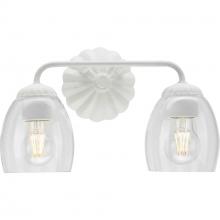 Progress Lighting P300489-197 - Quillan Collection Two-Light White Plaster Transitional Bath & Vanity Light