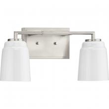 Progress Lighting P300504-009 - Spenser Collection Two-Light Brushed Nickel Industrial Vanity Light