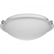 Progress Lighting P350170-009 - Linen Dome 12-1/4" Two-Light Transitional Brushed Nickel Etched Linen Glass Flush-Mount Light