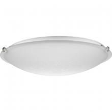 Progress Lighting P350179-009 - Linen Dome 20-1/4" Four-Light Transitional Brushed Nickel Etched Linen Glass Flush-Mount Light