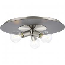 Progress Lighting P350248-009 - Trimble Collection Three-Light Brushed Nickel 18" Flush Mount