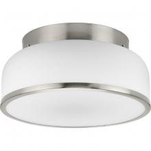 Progress Lighting P350255-009 - Parkhurst Collection Two-Light Brushed Nickel New Traditional 11-1/4" Flush Mount Light