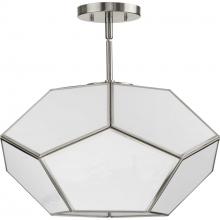 Progress Lighting P350261-009 - Latham Collection 18 in. Three-Light Brushed Nickel Contemporary Flush Mount