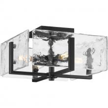 Progress Lighting P350271-31M - Rivera Collection Four-Light 13 in. Matte Black Luxe Industrial Flush Mount