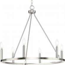Progress Lighting P400313-009 - Gilliam Collection Six-Light Brushed Nickel New Traditional Chandelier