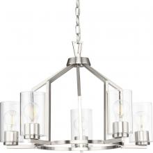 Progress Lighting P400316-009 - 5 - Light Chandelier Brushed Nickel
