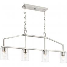 Progress Lighting P400317-009 - 4-Light Linear Brushed Nickel Modern Farmhouse